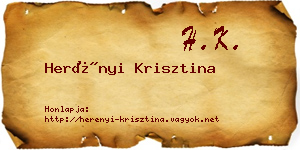 Herényi Krisztina névjegykártya
